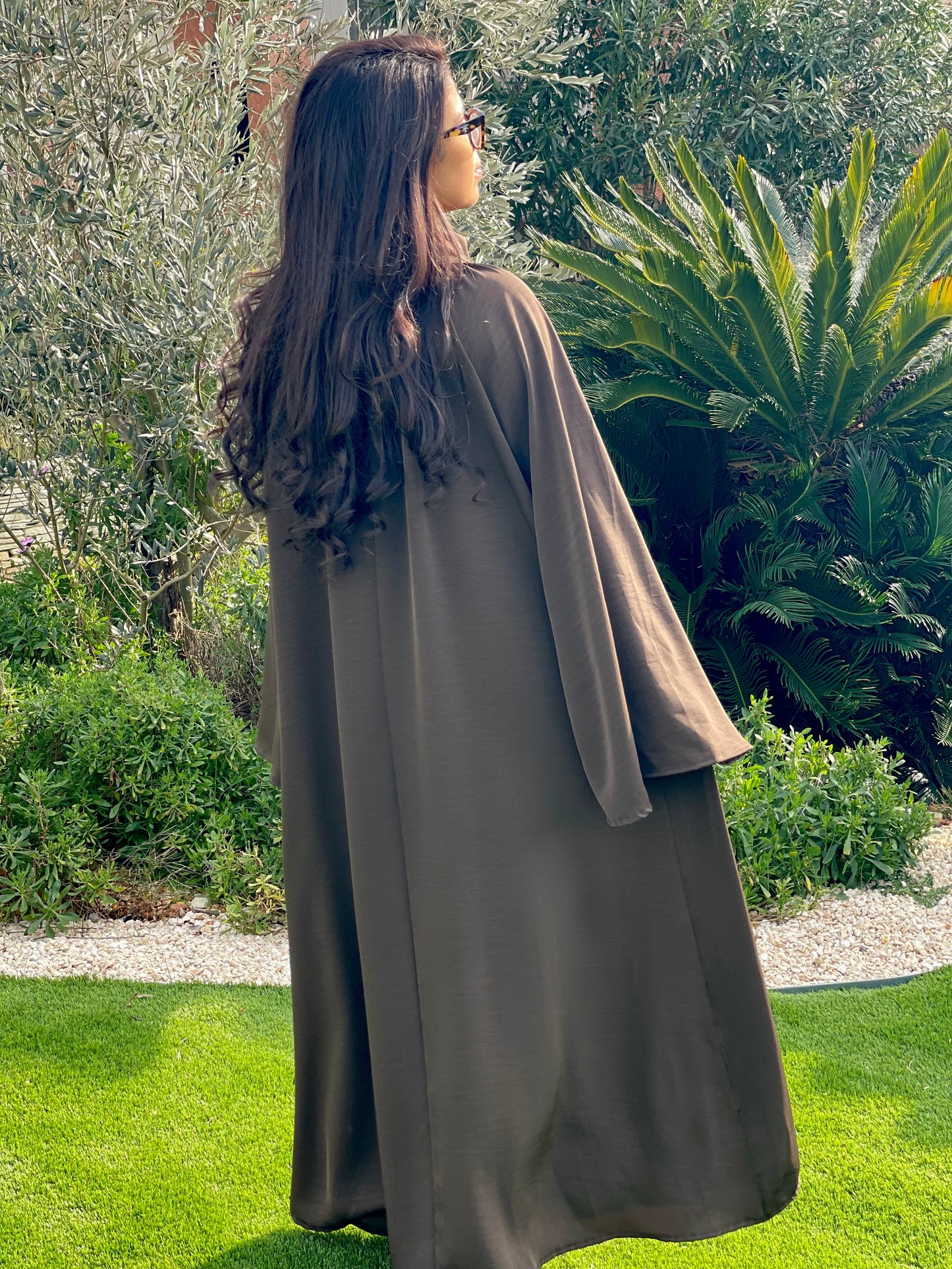 Robe longue patineuse - Marron
