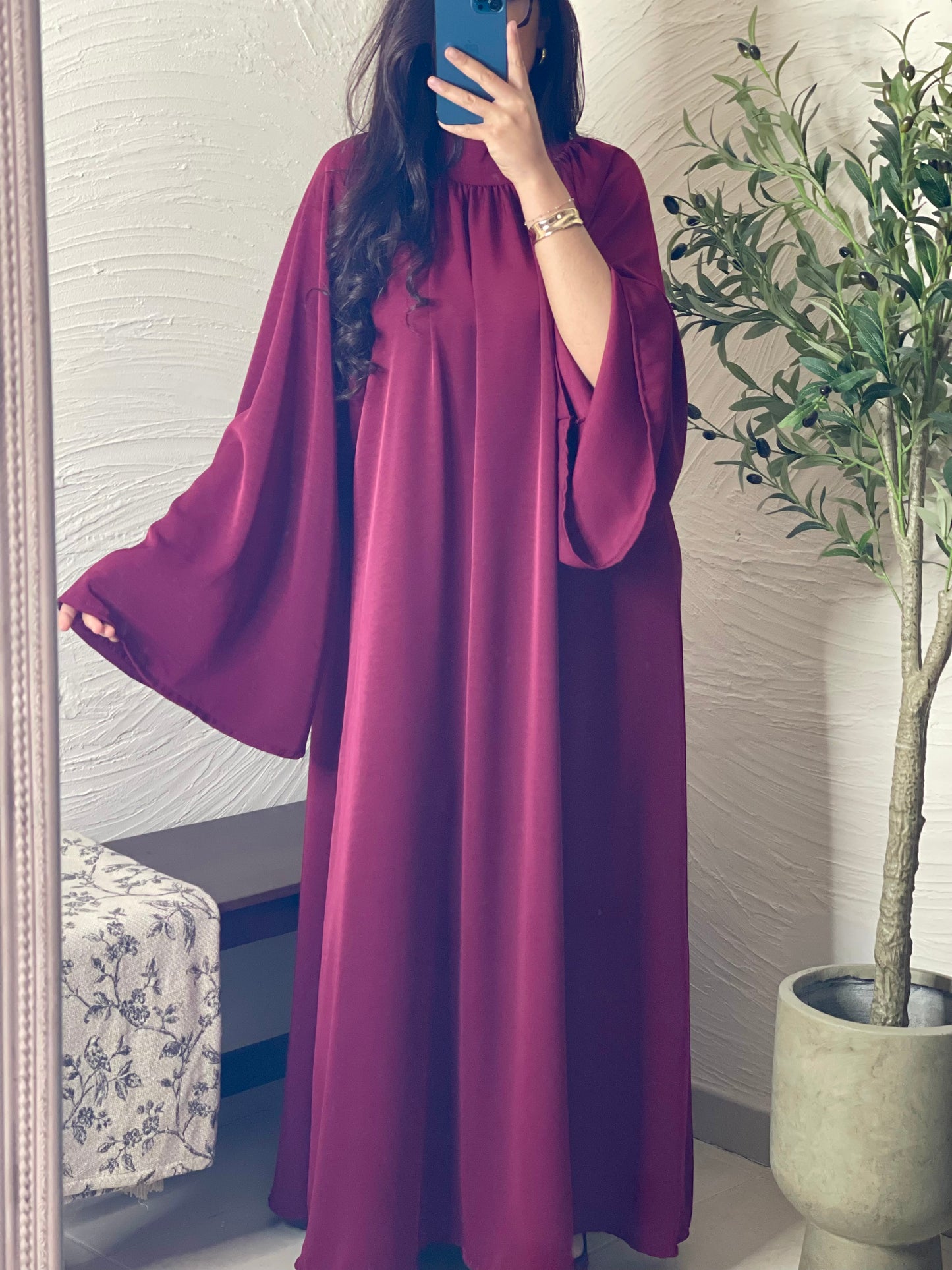 Robe longue patineuse - Bordeaux