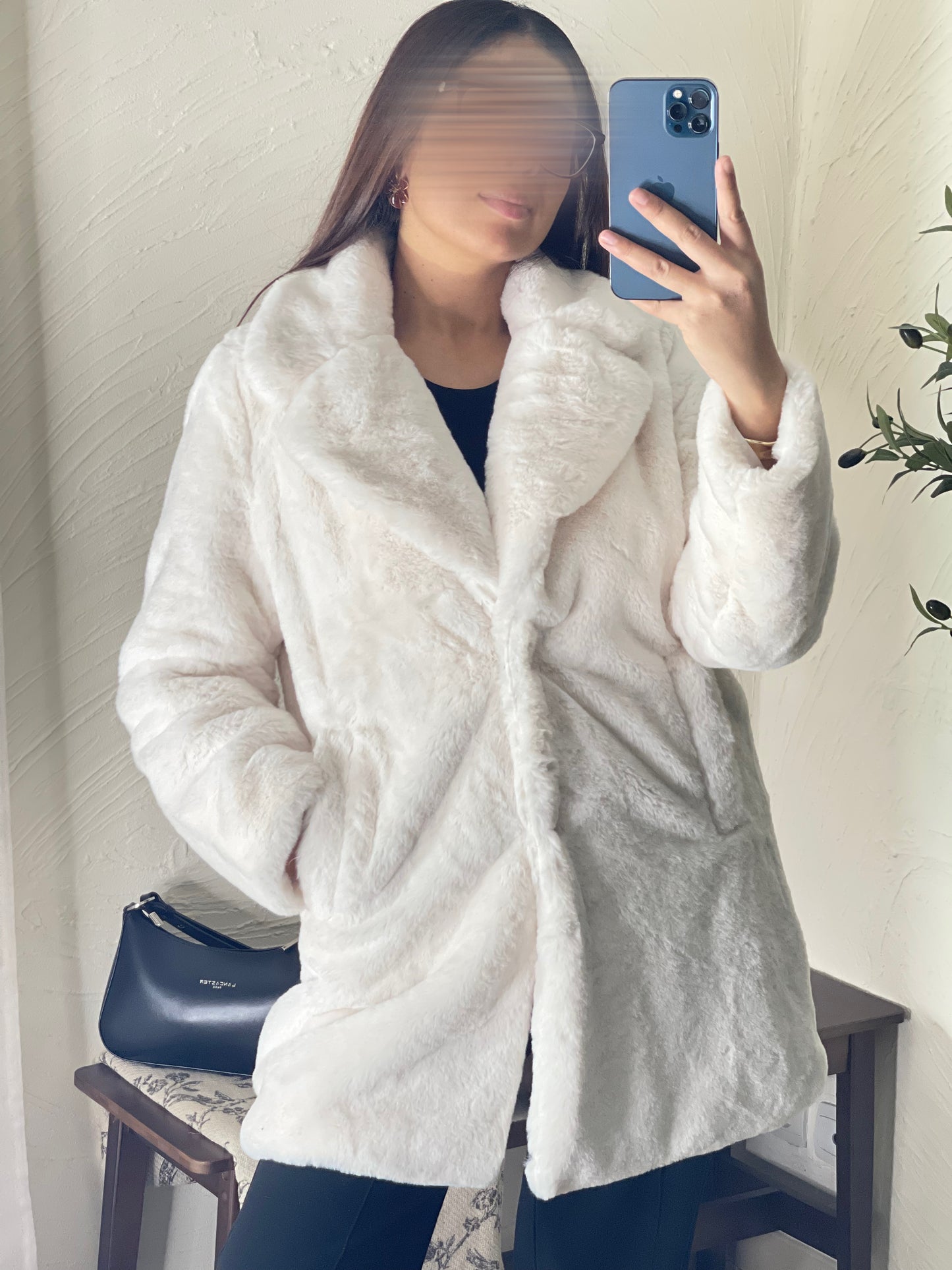 Manteau fourrure - Écru
