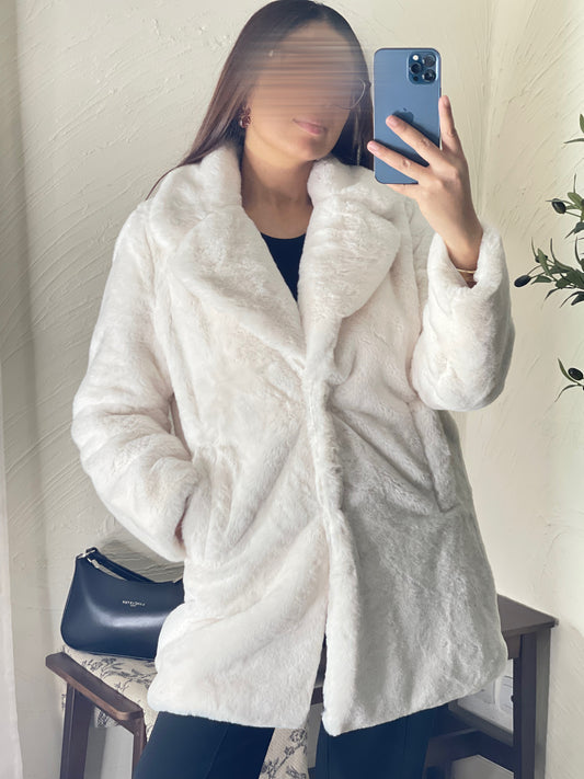Manteau fourrure - Écru
