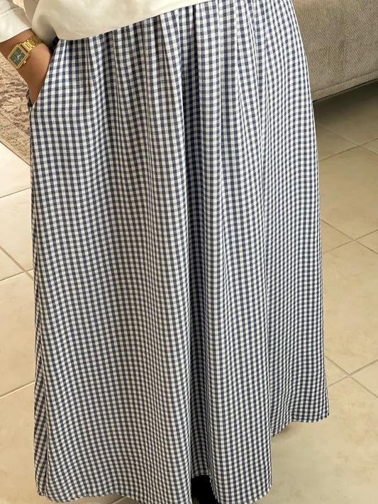 Jupe vichy - Bleu marine
