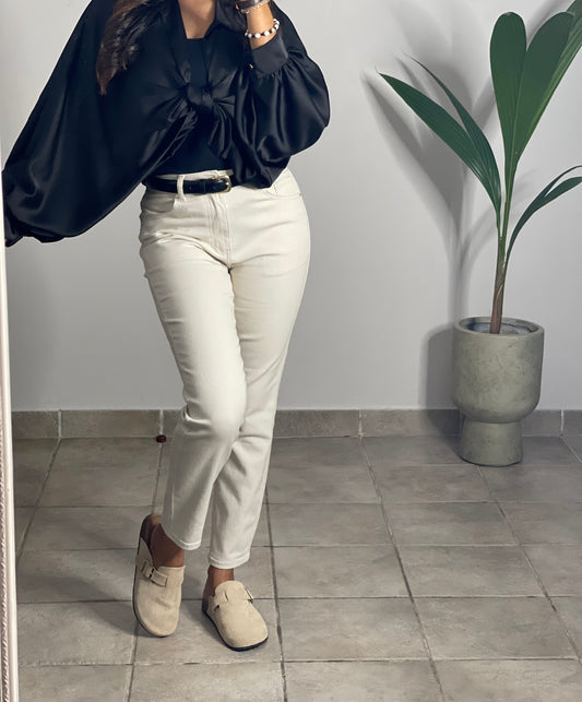 Jean Mom - Beige