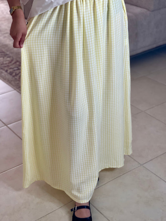 Jupe vichy - Jaune